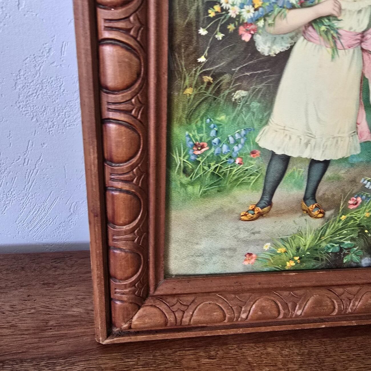 Chromolithographie sous verre – Ange gardien – Image 8