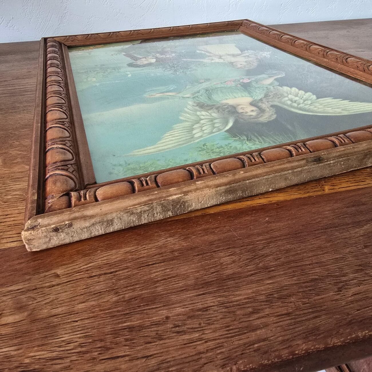 Chromolithographie sous verre – Ange gardien – Image 11
