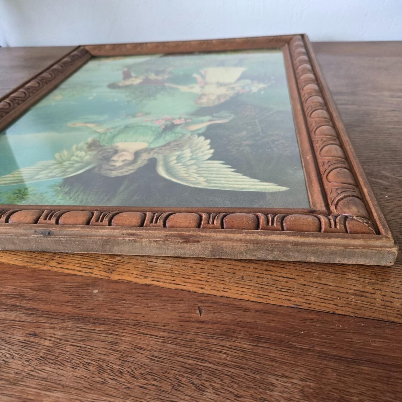 Chromolithographie sous verre – Ange gardien – Image 12