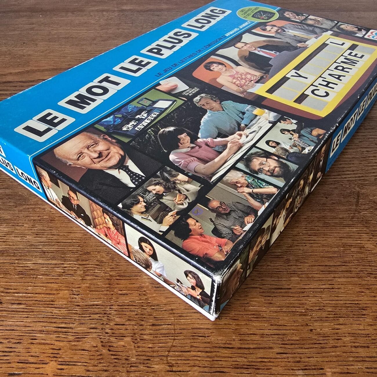Boîte vintage du jeu 'Le mot le plus long' éditée par Interlude dans les années 70-80.