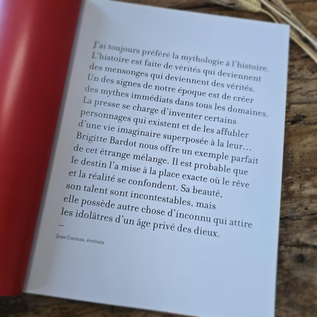 Introduction de Jean Cocteau dans le livre de Brigitte Bardot