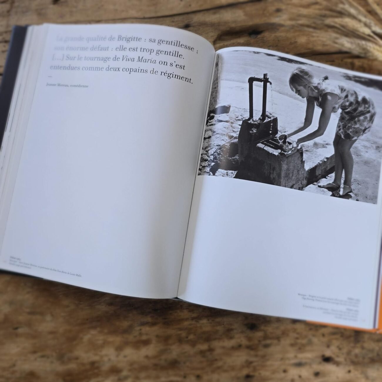 Page du livre de Brigitte Bardot avec citation de Jeanne Moreau