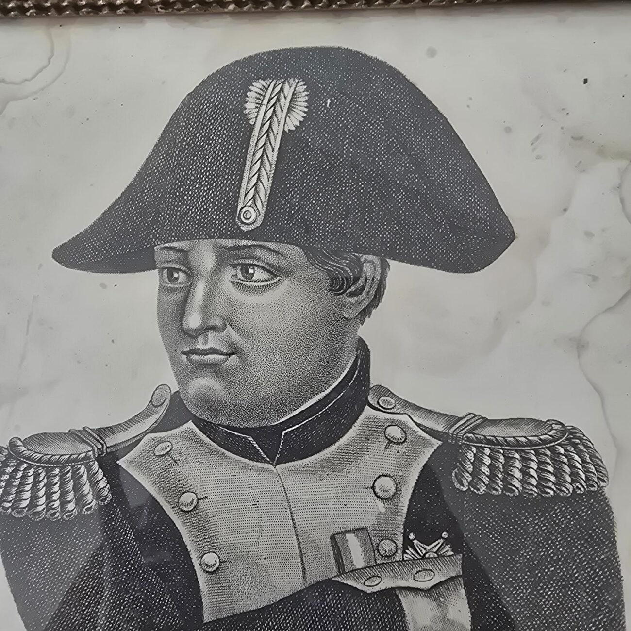 Zoom sur le portrait de Napoléon Bonaparte.